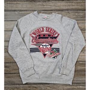 Vintage 1987 Minnesota TWINS World Series Champions Crew Sweatshirt Womens XL